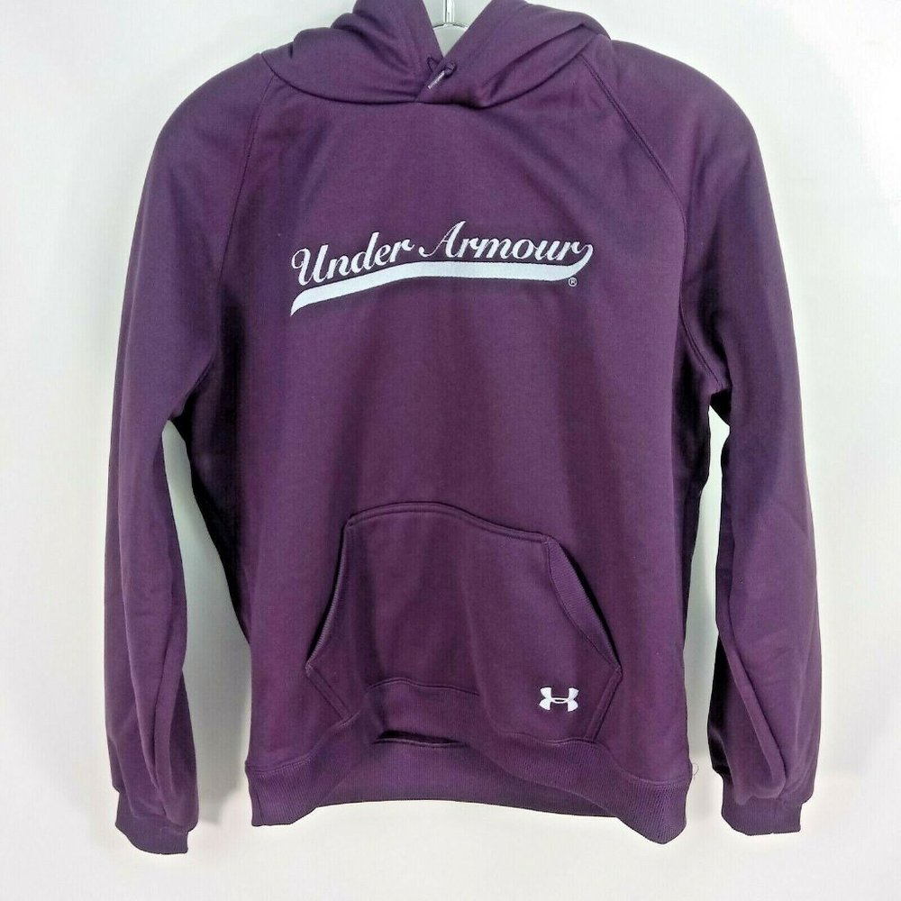 Under Armour Fleece Hoodie S/M Purple Plum Pocket